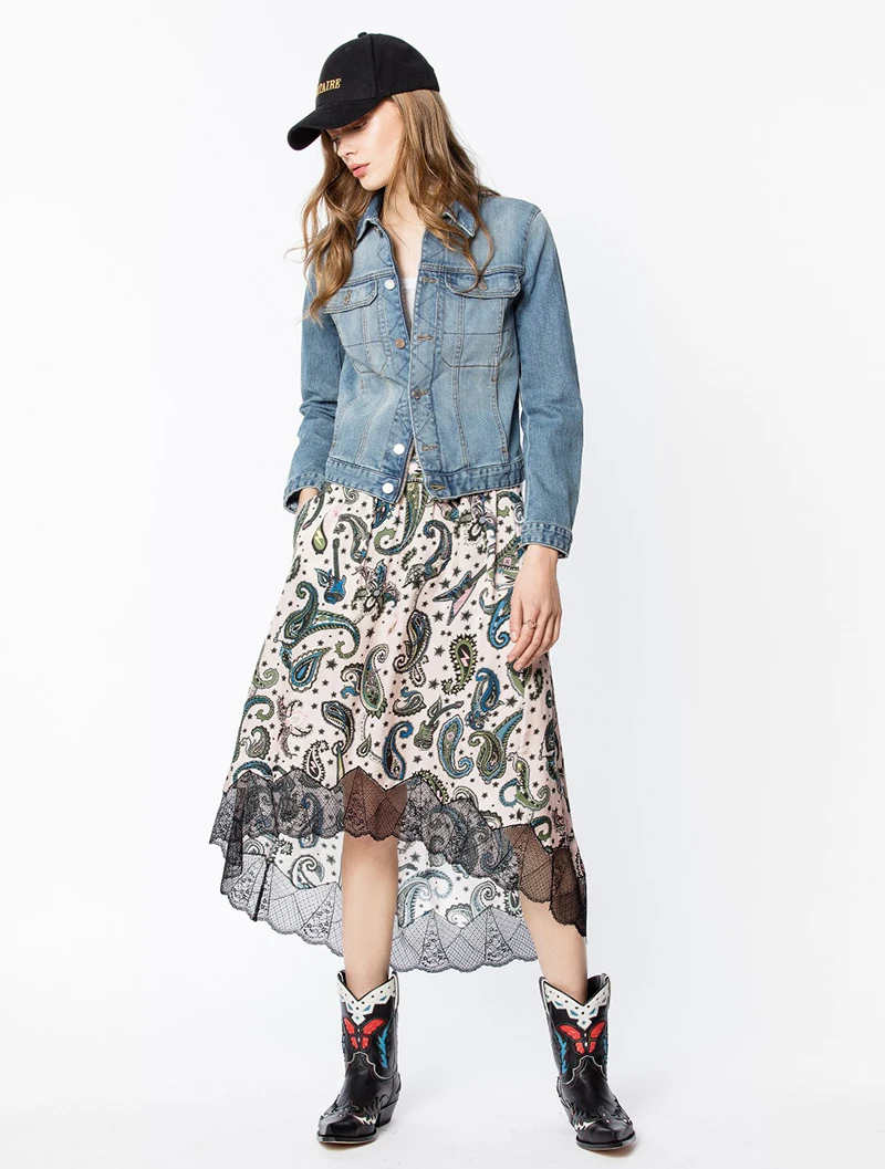 2019 New Women Pink Cashew Flower Print Skirt Elastic High Waist Lace Midi Skirt
2019 New Women Pink Cashew Flower Print Skirt Elastic High Waist Lace Midi Skirt