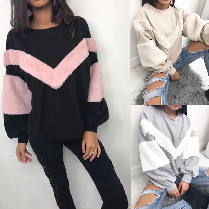 Women Winter Casual Warm Fluffy Fur Jumper Coat Top Pullover Pullover Tops sudadera mujer 2019 New
Women Winter Casual Warm Fluffy Fur Jumper Coat Top Pullover Pullover Tops sudadera mujer 2019 New