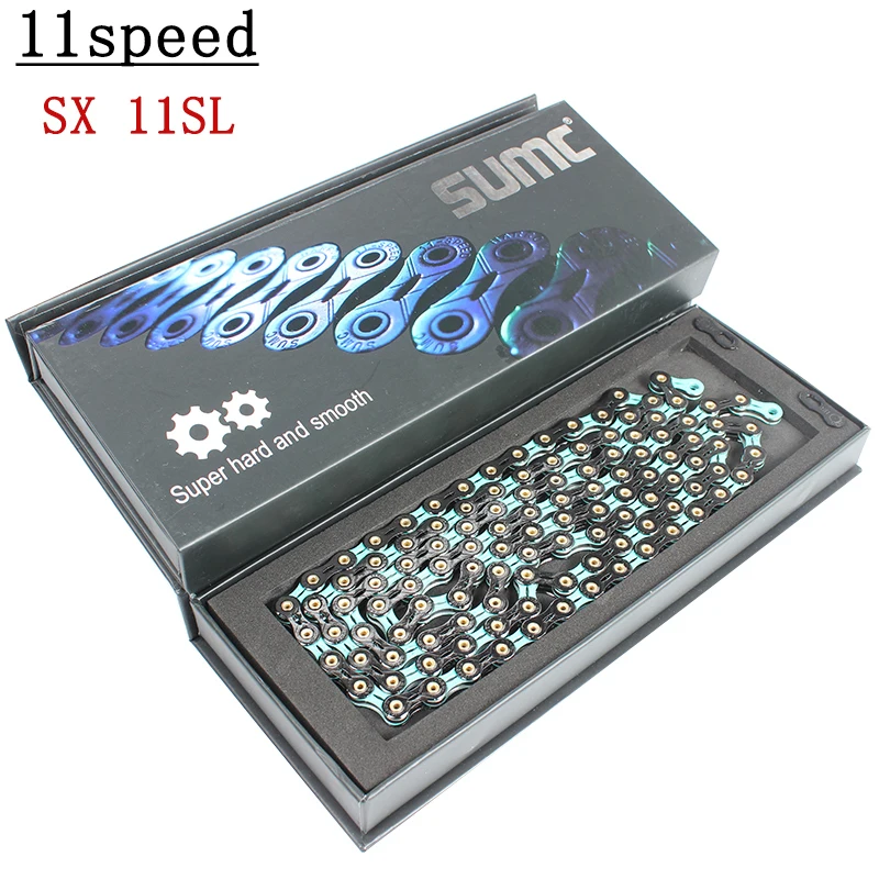 SUMC Bicycle Chain 116 Links SX11SL 11S Light Double Extra Light Race Chains Mountain MTB 11 Speed Chain for Black/Bianchi Green
SUMC Bicycle Chain 116 Links SX11SL 11S Light Double Extra Light Race Chains Mountain MTB 11 Speed Chain for Black/Bianchi Green