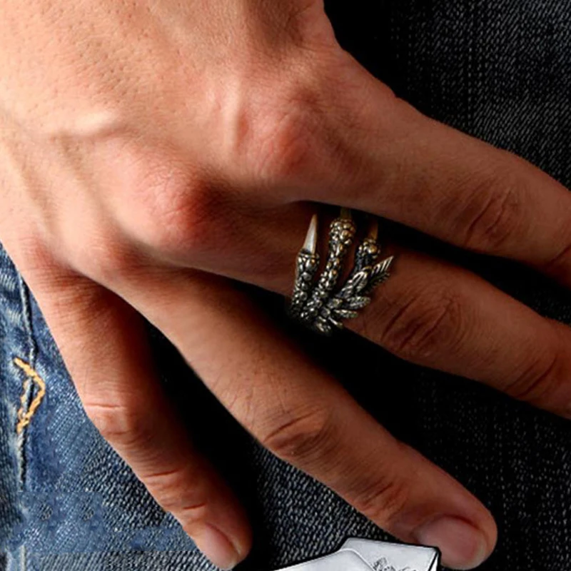 Hot Punk Vintage Sexy Dragon Claws Men Ring New Ring Silver Stainless Steel Women Rings Unisex Jewelry
Hot Punk Vintage Sexy Dragon Claws Men Ring New Ring Silver Stainless Steel Women Rings Unisex Jewelry