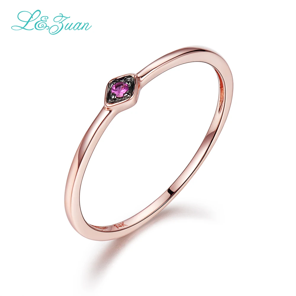 L&Zuan 14K Rose Gold Ruby 0.029ct Natural Small Slim Rings for Women Green/Blue/Red Stone Trendy Party Ring Fine Jewelry 0016-3
L&Zuan 14K Rose Gold Ruby 0.029ct Natural Small Slim Rings for Women Green/Blue/Red Stone Trendy Party Ring Fine Jewelry 0016-3