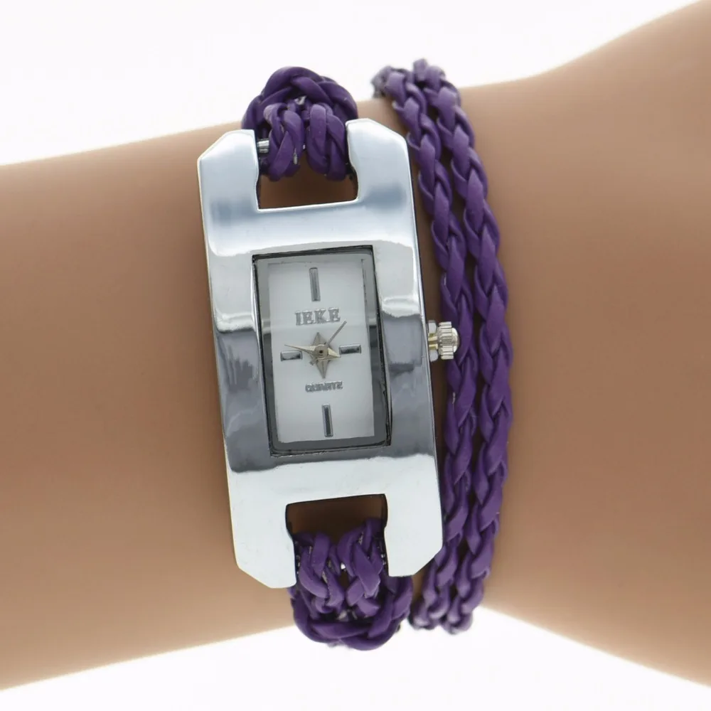 New Fashion Vintage Women watches Weave Wrap Around Leather Long Bracelet Wristwatches Silver Women Braided Watches
New Fashion Vintage Women watches Weave Wrap Around Leather Long Bracelet Wristwatches Silver Women Braided Watches
