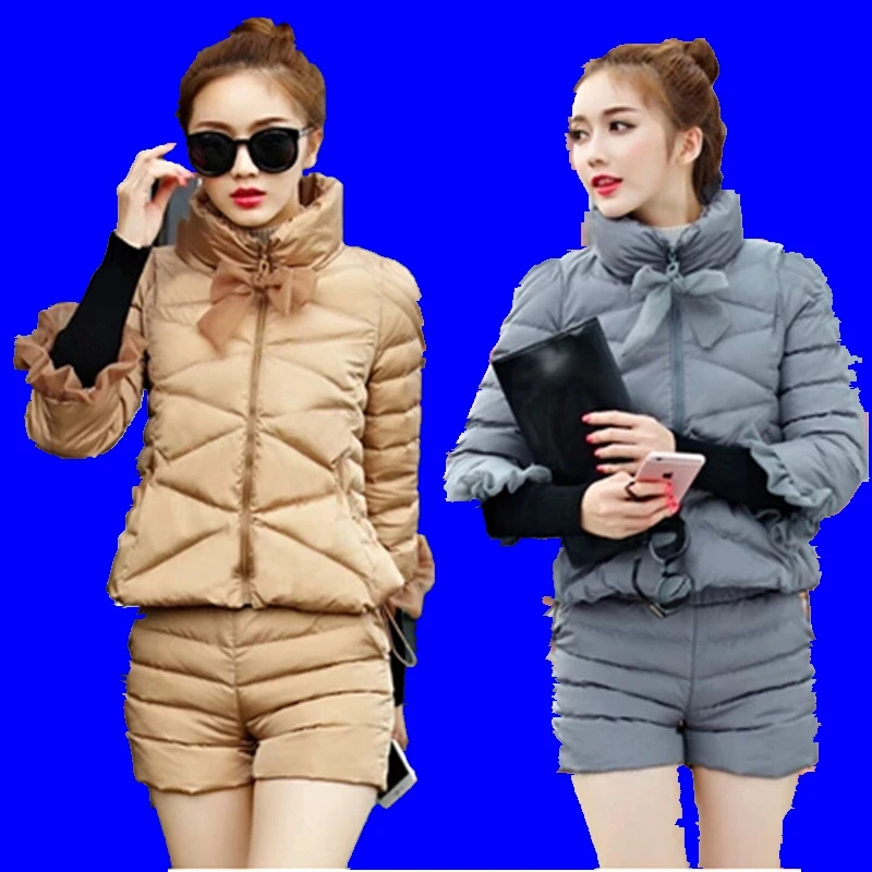 Young women Warm coat Two-piece Tops + Shorts Winter coat High quality Eiderdown cotton Brief paragraph Winter jacket BN1410
Young women Warm coat Two-piece Tops + Shorts Winter coat High quality Eiderdown cotton Brief paragraph Winter jacket BN1410
