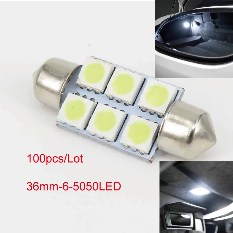 100 Pieces 36mm 5050 6SMD White Micro General drive Interior Festoon Dome LED Light Bulbs Lamp DC12V
100 Pieces 36mm 5050 6SMD White Micro General drive Interior Festoon Dome LED Light Bulbs Lamp DC12V