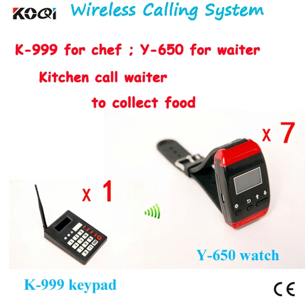 Kitchen call waiter system restaurant paging system K-999 keyboard with Y-650 waiter watch
Kitchen call waiter system restaurant paging system K-999 keyboard with Y-650 waiter watch