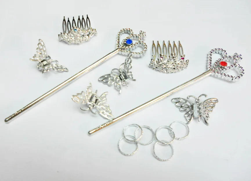 Set of 14 pcs PRINCESS TIARA WAND RING HAIR CLIPS SET dressup girls costume terria head kids pretend toy Girl TOY gift
Set of 14 pcs PRINCESS TIARA WAND RING HAIR CLIPS SET dressup girls costume terria head kids pretend toy Girl TOY gift
