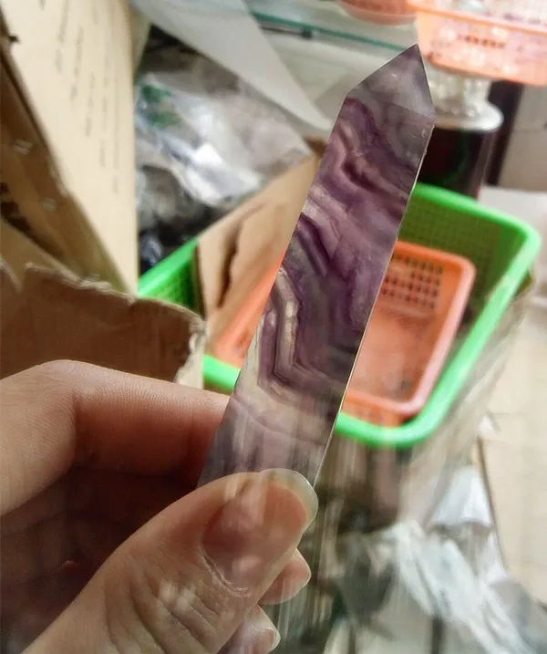 12 pcs natural purple fluorite crystal point wand 320 g natural purple stripe flourite massage wand YL-J0689
12 pcs natural purple fluorite crystal point wand 320 g natural purple stripe flourite massage wand YL-J0689