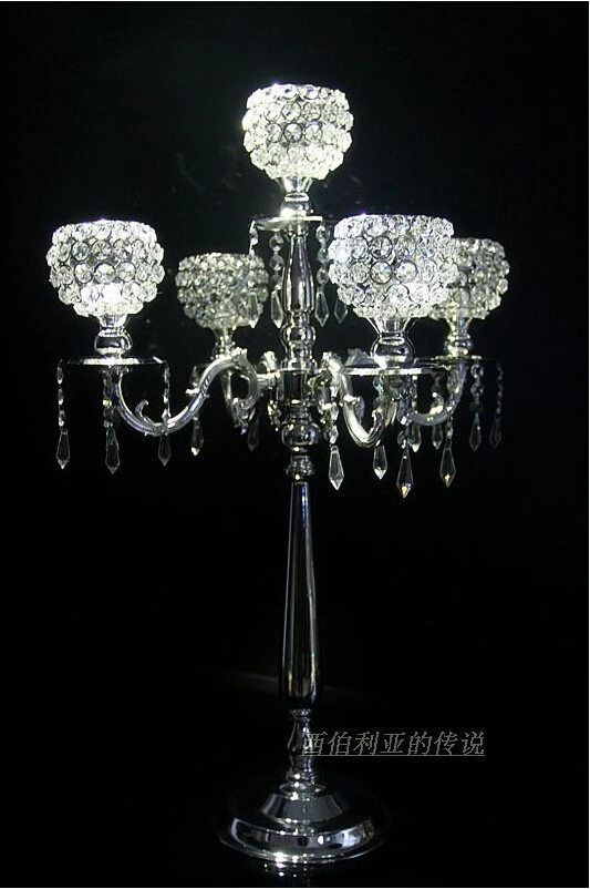H76cm 5 Lights FashionSilver Crystal Candle Holder Wedding Candelabra Wedding Crystal Candelabra For DecroationZT027
H76cm 5 Lights FashionSilver Crystal Candle Holder Wedding Candelabra Wedding Crystal Candelabra For DecroationZT027