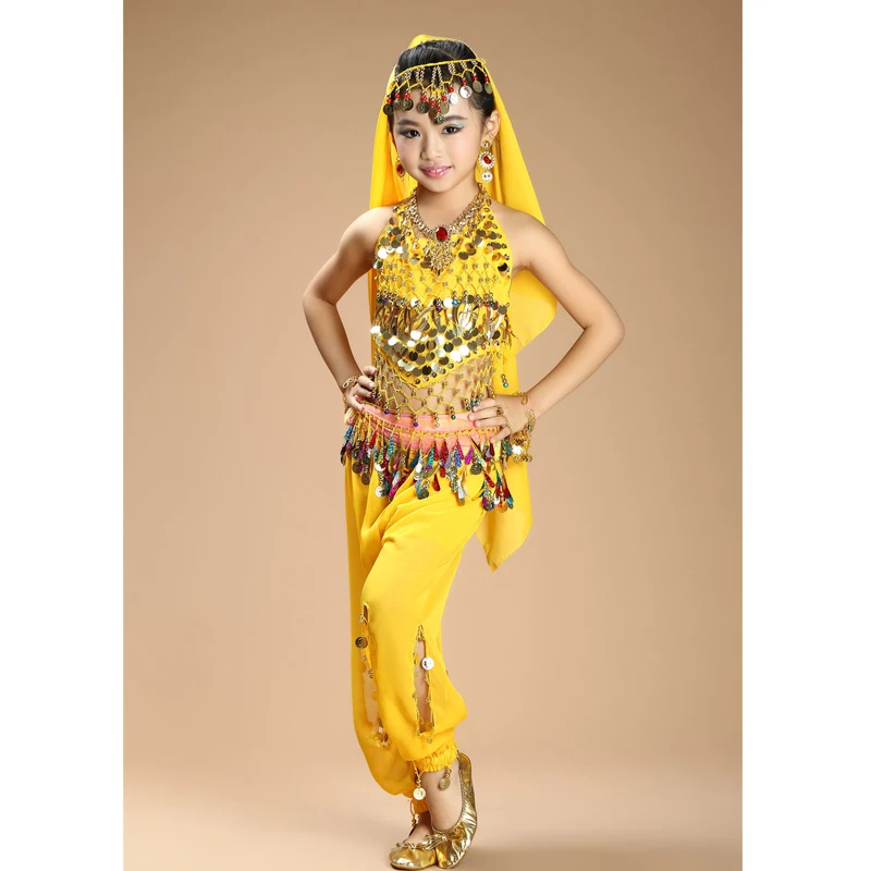 New kids belly dance 4pcs Set (top+pants+waist chain+veil) indian clothes rose/red/yellow girls belly dance costume
New kids belly dance 4pcs Set (top+pants+waist chain+veil) indian clothes rose/red/yellow girls belly dance costume