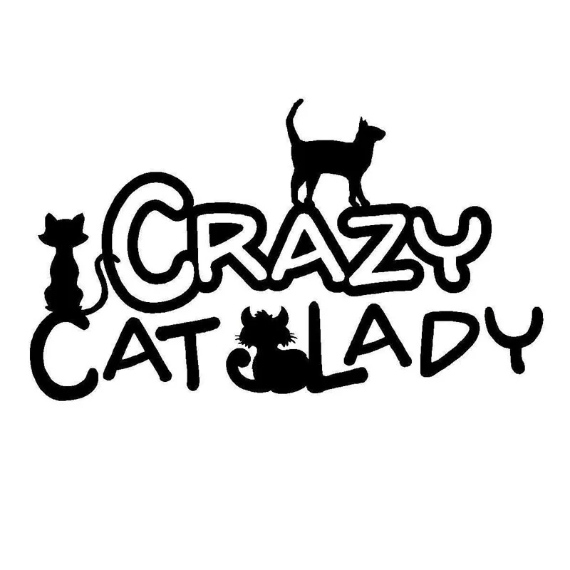 18*10.6CM CRAZY CAT LADY Window Car Vinyl Decal Animal Personality Car Styling Decoration Stickers Silver/Black C4-0252
18*10.6CM CRAZY CAT LADY Window Car Vinyl Decal Animal Personality Car Styling Decoration Stickers Silver/Black C4-0252