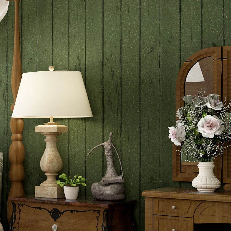 Vintage American Wooden Stripes Wallpaper Classic Retro Eco-friendly Green Wallpapers 3D Stereoscopic Papel de Parede
Vintage American Wooden Stripes Wallpaper Classic Retro Eco-friendly Green Wallpapers 3D Stereoscopic Papel de Parede