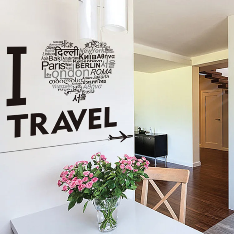 I Love Travel Wall Art Mural Poster Decor Airplane Heart Shape English Words Wall Quote Decal Sticker Home Decor Wall Applique
I Love Travel Wall Art Mural Poster Decor Airplane Heart Shape English Words Wall Quote Decal Sticker Home Decor Wall Applique