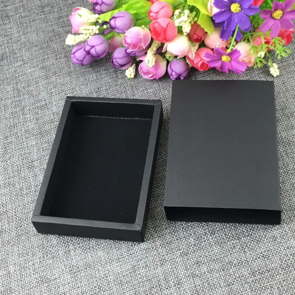 50PCS/Lot Kraft Paper Gift Drawer Box With black velvet Adhesive Sticker Jewelry Displays Package Carry Case Accept Custom Logo
50PCS/Lot Kraft Paper Gift Drawer Box With black velvet Adhesive Sticker Jewelry Displays Package Carry Case Accept Custom Logo