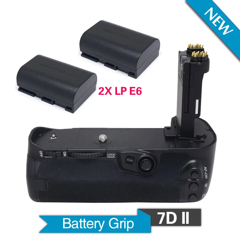 

Meike MK-7DII Vertical Battery Grip with 2pcs LP-E6 Batteries for Canon EOS 7D Mark II Camera as BG-E16