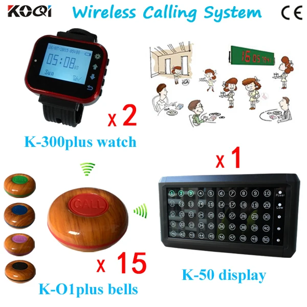 Restaurant Wireless Ordering System with LED Display Receiver K-50 Transmitter Bell Button K-O1plus Pager Watch K-300plus
Restaurant Wireless Ordering System with LED Display Receiver K-50 Transmitter Bell Button K-O1plus Pager Watch K-300plus