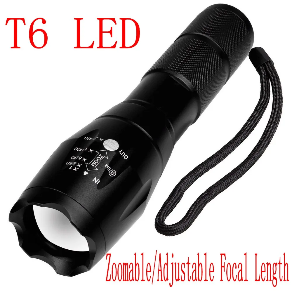 New T6 Aluminum Waterproof Zoomable LED Flashlight Torch light for 18650 Rechargeable Battery or AAA
New T6 Aluminum Waterproof Zoomable LED Flashlight Torch light for 18650 Rechargeable Battery or AAA