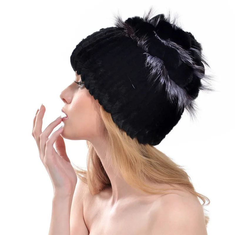 Women Rabbit Real Fur Hat With Fox fur flower Top 2016 New Fashion Natural Rex Rabbit Hats Ear Caps For Winter LH349
Women Rabbit Real Fur Hat With Fox fur flower Top 2016 New Fashion Natural Rex Rabbit Hats Ear Caps For Winter LH349