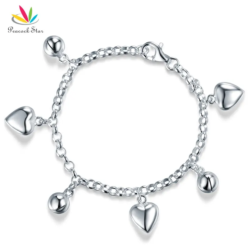 Peacock Star Solid 925 Sterling Silver Dangle Hearts Bracelet Baby Kids Girl Gift Children Jewelry CFB8005
Peacock Star Solid 925 Sterling Silver Dangle Hearts Bracelet Baby Kids Girl Gift Children Jewelry CFB8005