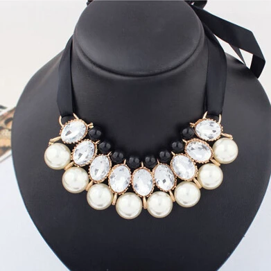 New Design High Quality Fashion Garden Style Candy Color Ribbon simulated pearl Choker Pendant Necklace For Women Big Pearl
New Design High Quality Fashion Garden Style Candy Color Ribbon simulated pearl Choker Pendant Necklace For Women Big Pearl