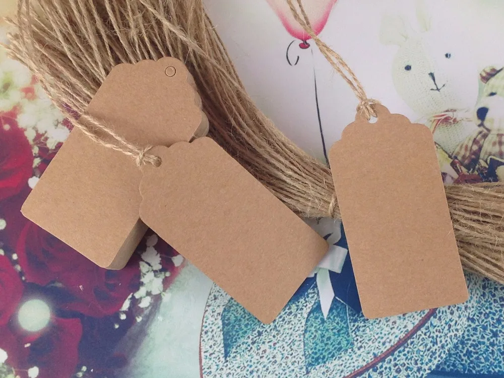 400PCS/Lot 8*4cm Kraft Paper Tags+400PCS Hemp Strings Lace Scallop Blank Hang Tags Head Card Price Label Tag Accept Custom Logo
400PCS/Lot 8*4cm Kraft Paper Tags+400PCS Hemp Strings Lace Scallop Blank Hang Tags Head Card Price Label Tag Accept Custom Logo