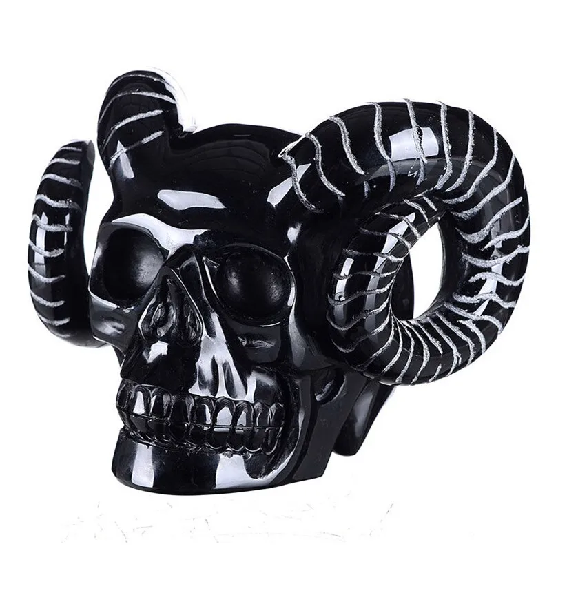 130x110x100 mm natural obsidian crystal skull with horn Carving rare beautiful crystal skull YL-J0651
130x110x100 mm natural obsidian crystal skull with horn Carving rare beautiful crystal skull YL-J0651