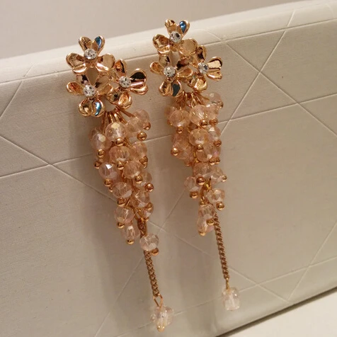 Classic statement long earrings gold fashion flower beads tassel dangle earrings for women new jewelry
Classic statement long earrings gold fashion flower beads tassel dangle earrings for women new jewelry