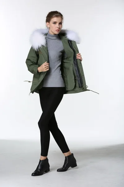 Spring & Autumn long sleeve basic jacket with big raccoon fur hooded professional supplier
Spring & Autumn long sleeve basic jacket with big raccoon fur hooded professional supplier