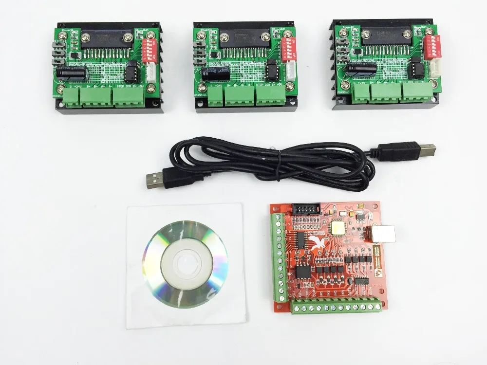 CNC Router mach3 USB 3 Axis Kit, 3pcs TB6560 1 Axis Driver Board + one mach3 4 Axis USB CNC Stepper Motor Controller card 100KHz
CNC Router mach3 USB 3 Axis Kit, 3pcs TB6560 1 Axis Driver Board + one mach3 4 Axis USB CNC Stepper Motor Controller card 100KHz
