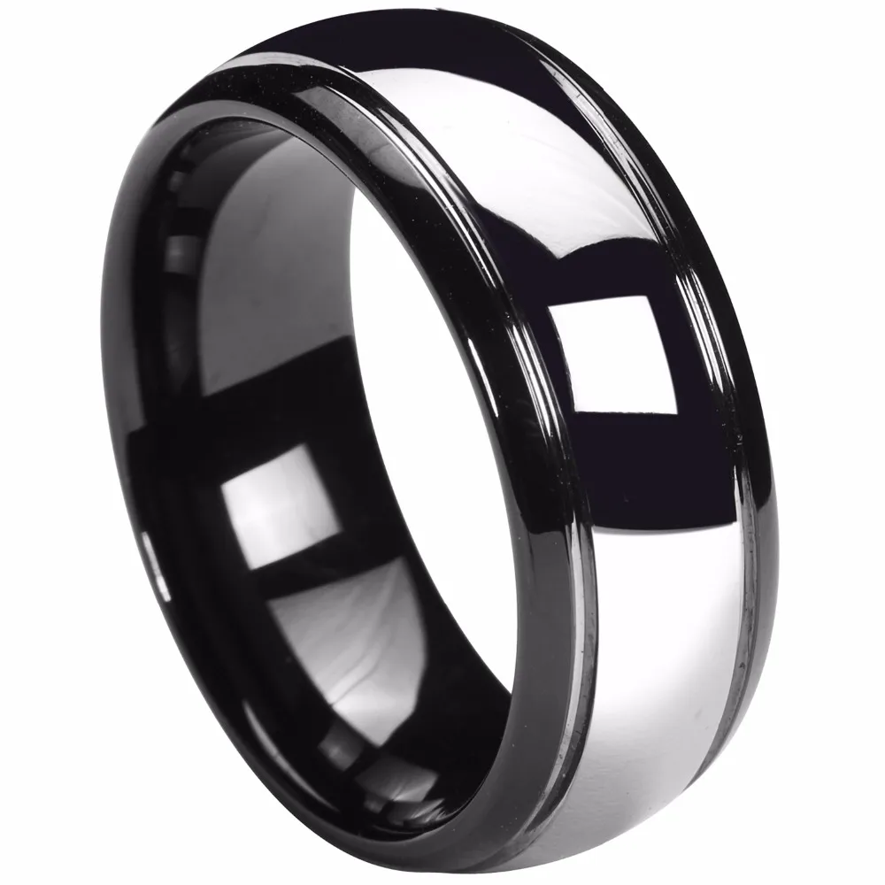 8 мм черное серебряное кольцо из карбида вольфрама мужские обручальные кольца