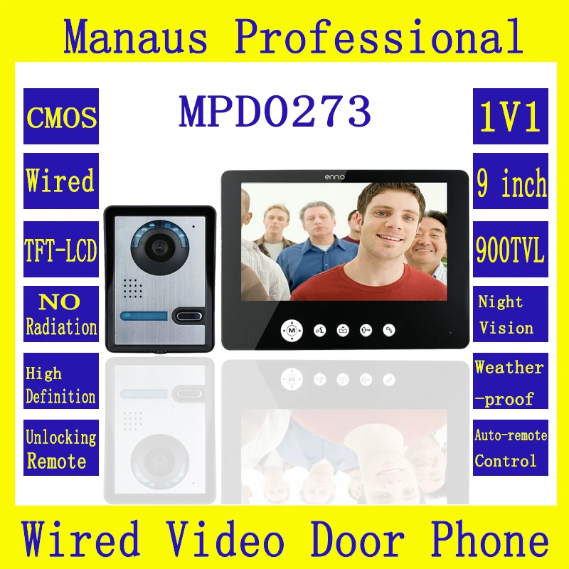 9" color TFT LCD without radiation,low power consumption&high definition video door phone smarthome doorbell intercom kit D273b
9" color TFT LCD without radiation,low power consumption&high definition video door phone smarthome doorbell intercom kit D273b