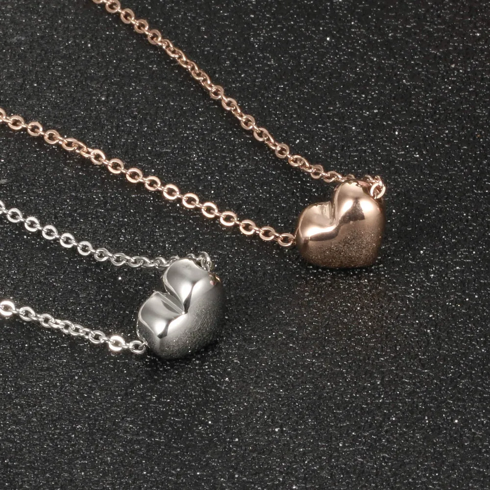 Vacuum Plating 18 K Rose Gold High-grade Necklace Love Gift Heart
