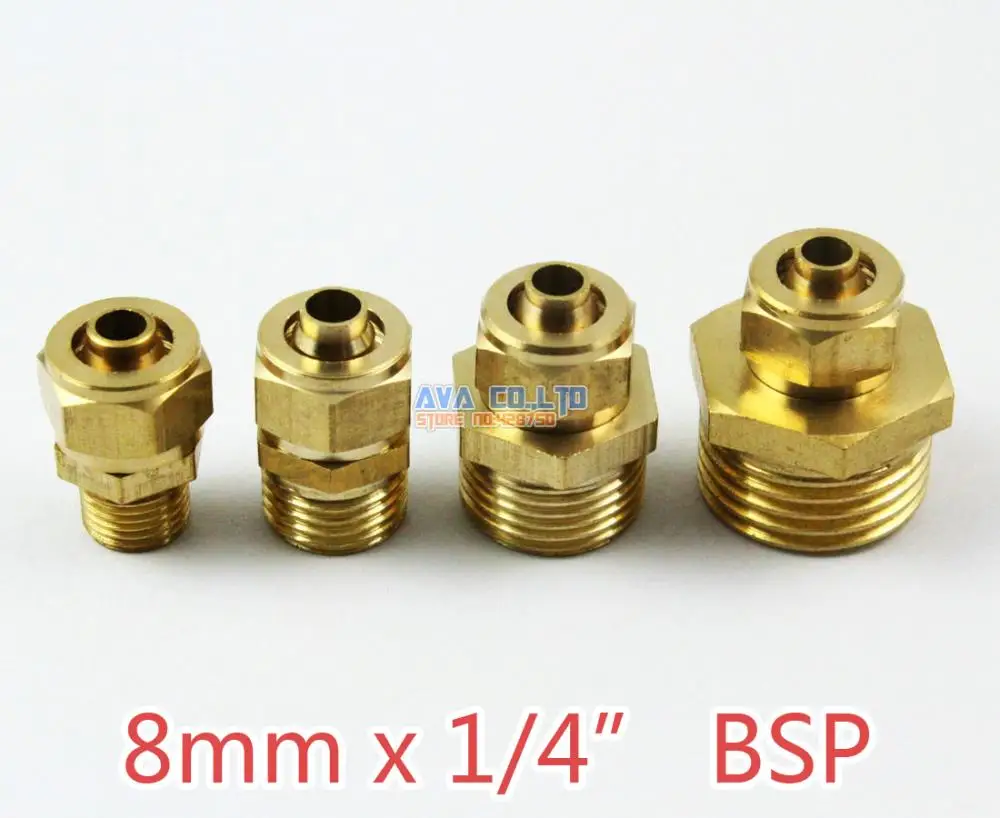 10 Pieces 8mm x 1/4" BSP Brass Straight Male Pneumatic Pipe Hose Quick Coupler Connector Coupling Fitting
10 Pieces 8mm x 1/4" BSP Brass Straight Male Pneumatic Pipe Hose Quick Coupler Connector Coupling Fitting