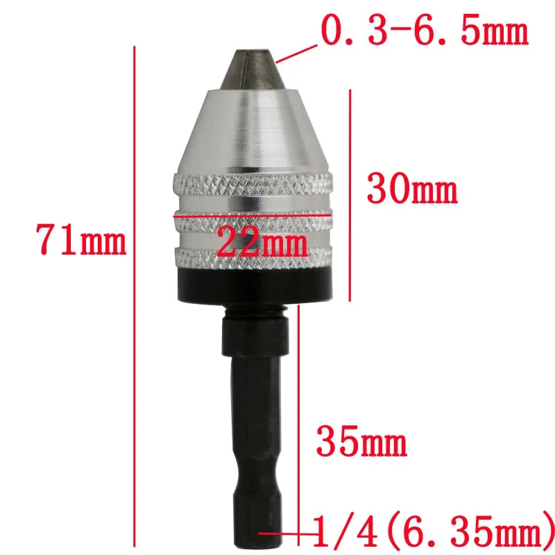 Drill Chuck Screwdriver Impact Drive Six Angle Shank Drill Grinder Converter Size 0.3-6.5mm
Drill Chuck Screwdriver Impact Drive Six Angle Shank Drill Grinder Converter Size 0.3-6.5mm