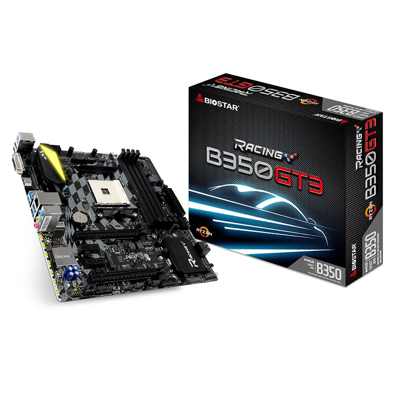 Материнская плата BIOSTAR super Game Racing B350GT3 для AMD Ryzen 1700X 1800X Micro ATX DDR4 7 Hi Fi фазный Рабочий