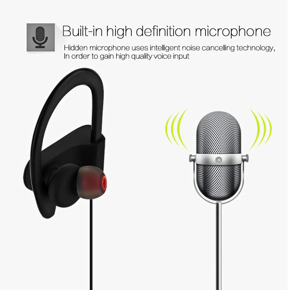AIYIMA Портативный Bluetooth Беспроводной наушников спортивные наушники IPX4