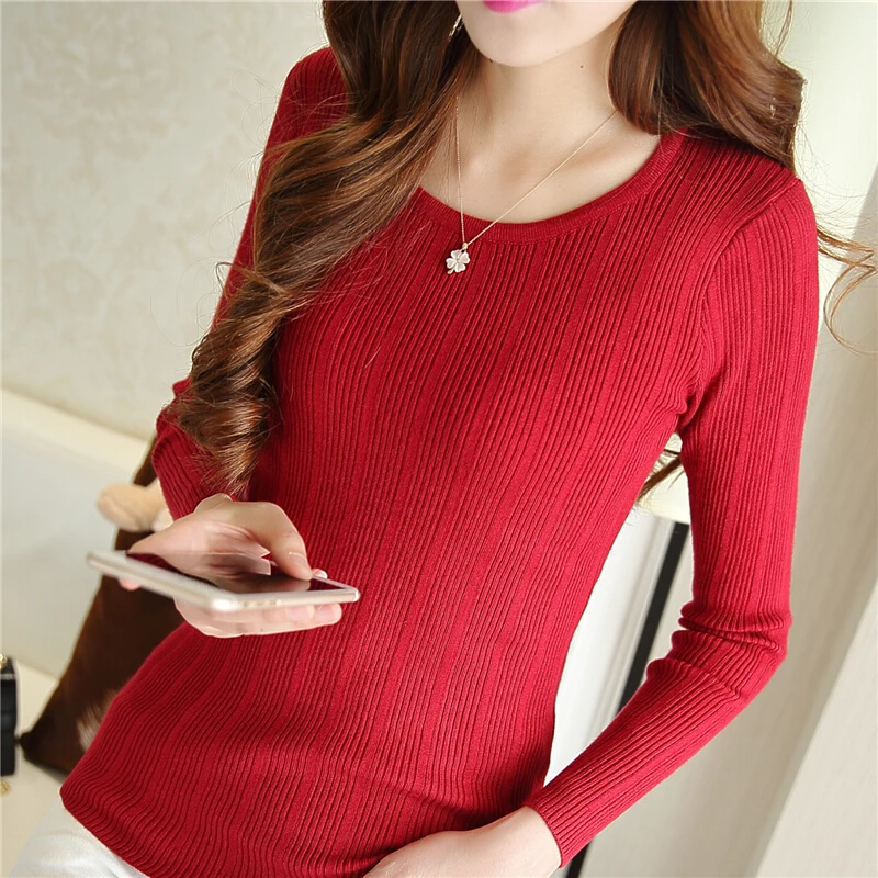 New Korean women short slim neck long sleeved Pullover Sweater Shirt solid tight sweater
New Korean women short slim neck long sleeved Pullover Sweater Shirt solid tight sweater
