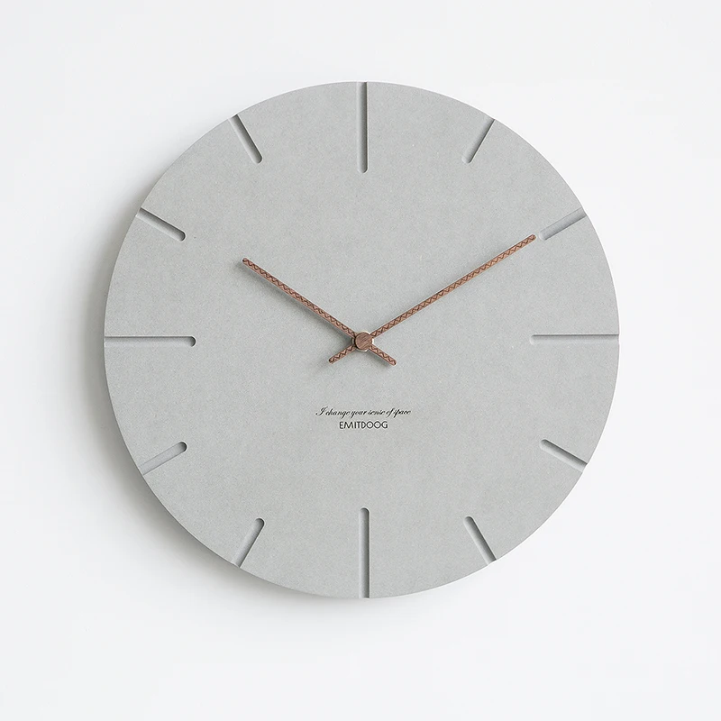 Деревянные часы с бесшумным механизмом 12 дюймов в скандинавском стиле|Настенные