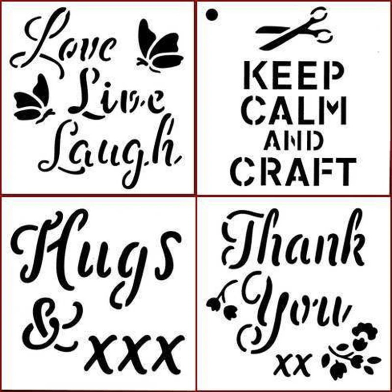 Thank You Hugs Love Keep Calm And Craft Plastic Stencil for DIY Scrapbooking Embossing Paper Cards Crafts Templates 2019 New
Thank You Hugs Love Keep Calm And Craft Plastic Stencil for DIY Scrapbooking Embossing Paper Cards Crafts Templates 2019 New