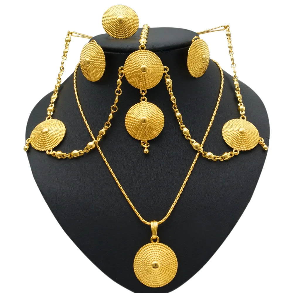 Yulaili Classic Ethiopian Jewelry Sets Gold Color Pendant Necklaces Stud Earrings Ring Headwear for Womens African Bride Gifts
Yulaili Classic Ethiopian Jewelry Sets Gold Color Pendant Necklaces Stud Earrings Ring Headwear for Womens African Bride Gifts