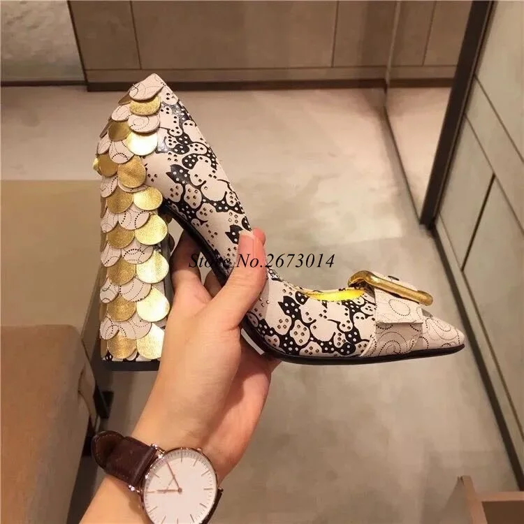 High Heels Shoes Women Fish Scale High Heels Retro Shoes Women Pointed Toe chunky Heels Street Singal Shoe Square Buckle Decor
High Heels Shoes Women Fish Scale High Heels Retro Shoes Women Pointed Toe chunky Heels Street Singal Shoe Square Buckle Decor