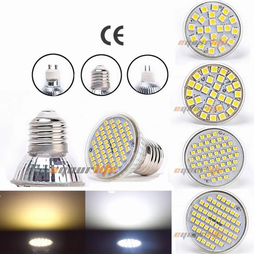 Светодиодная лампа прожектор MR16 GU10 E27 E14 точечная 2835 SMD 3W 220V для домашнего декора