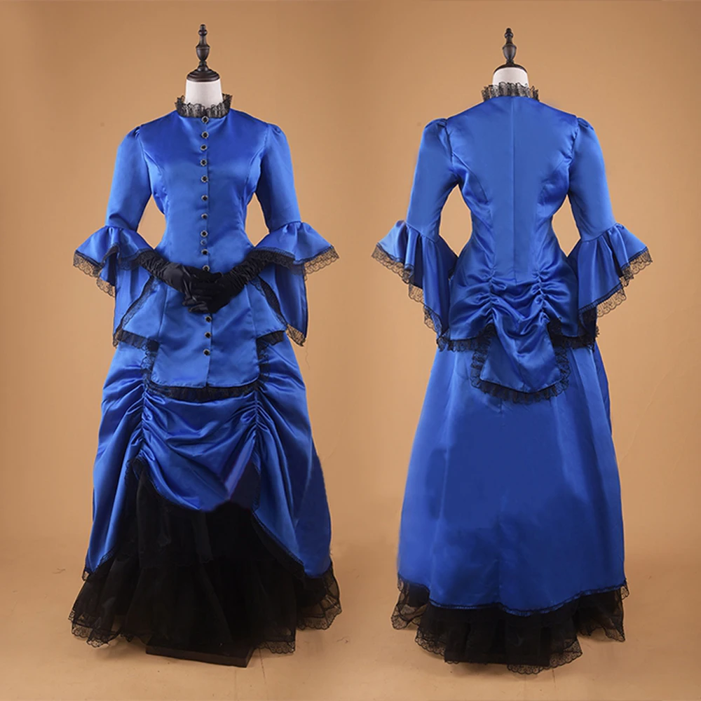 Spring Fashion Women Vintage Victorian Gothic Dress Lace Blue Pleated Prom Gown Halloween Costume Ball Gown Evening Party Dress
Spring Fashion Women Vintage Victorian Gothic Dress Lace Blue Pleated Prom Gown Halloween Costume Ball Gown Evening Party Dress