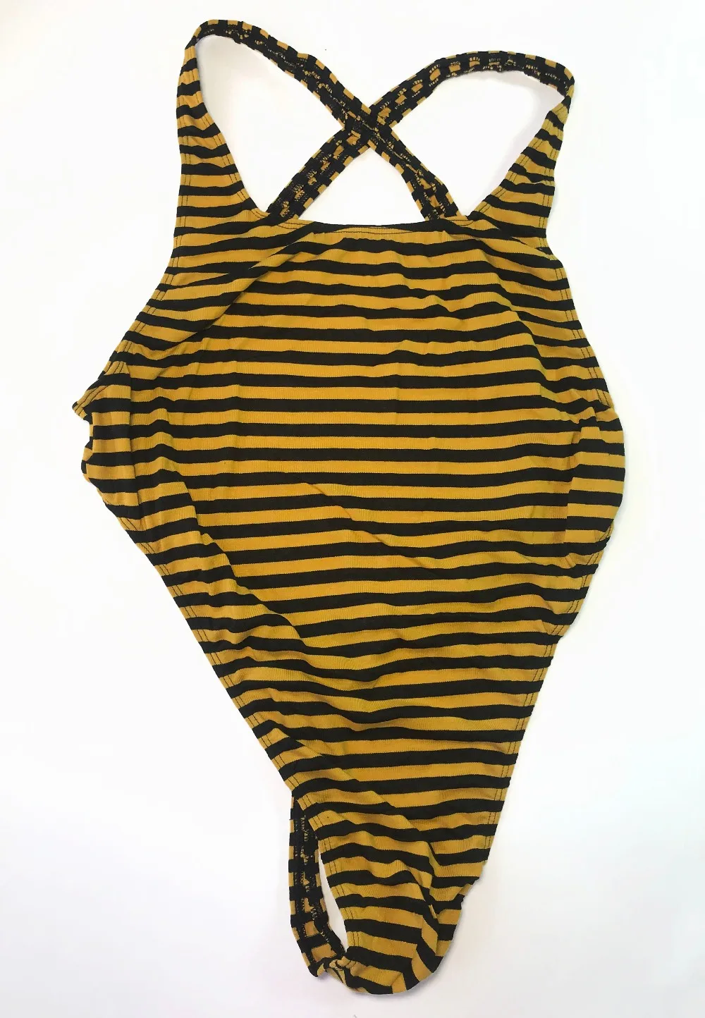 G728CW Mens bodysuit Thong Leotard cotton poly spandex High Cut X Crossing Back | Мужская одежда