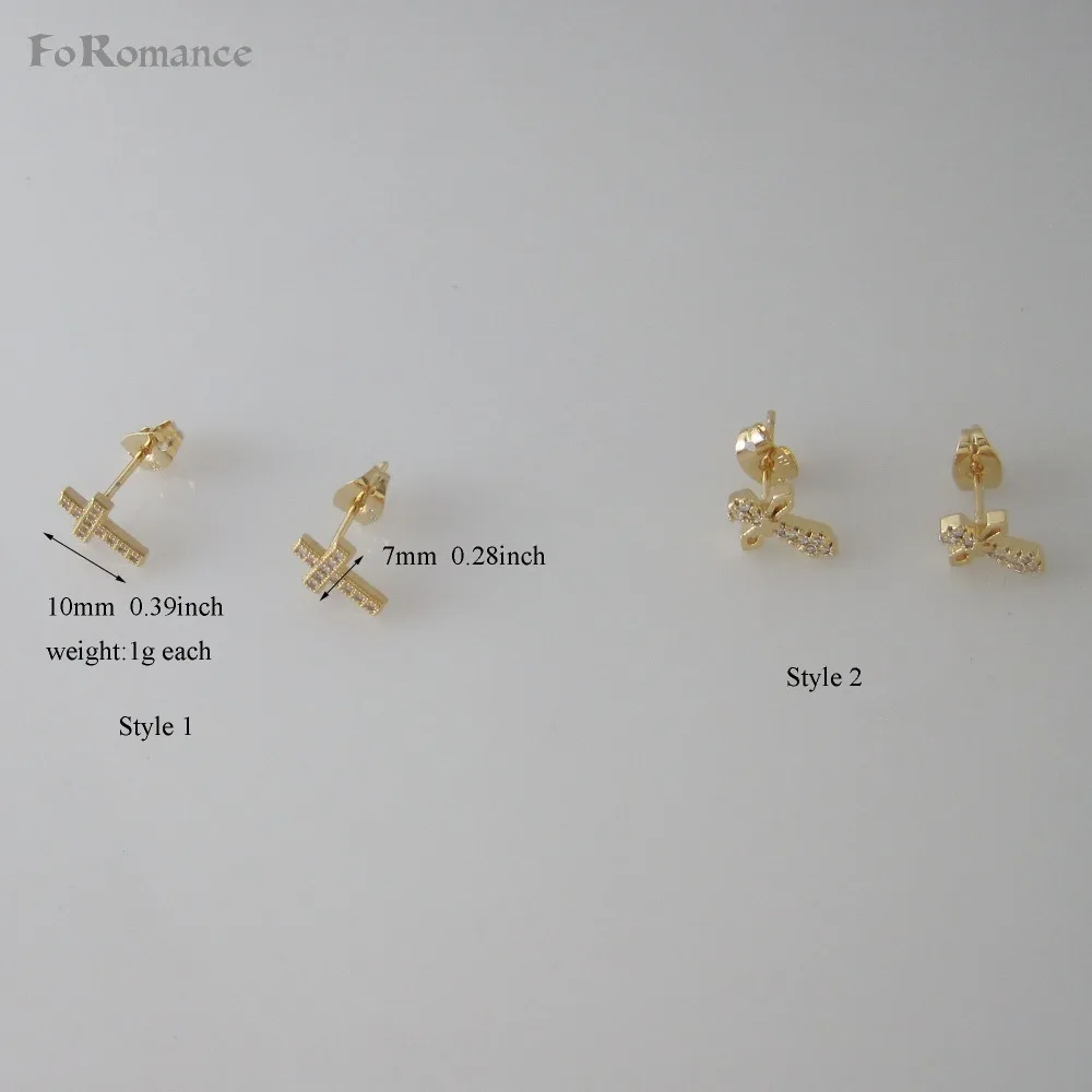 Серьги-гвоздики Foromance /JESUS CROSS 0 39*0 28 дюйма желтое золото два стиля | Украшения и