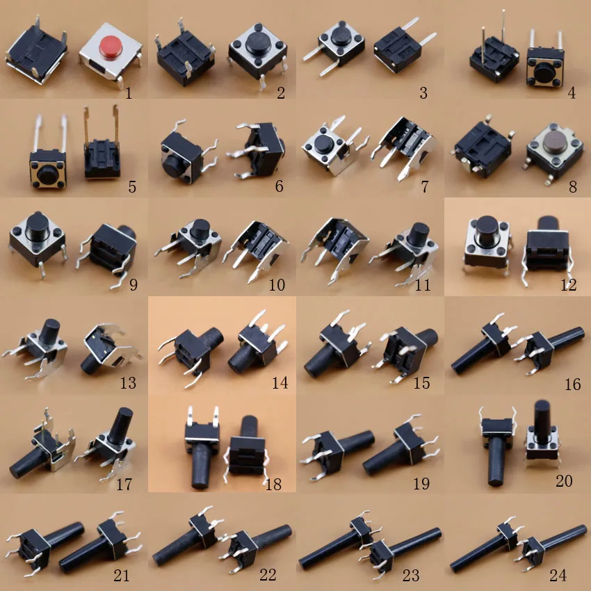 YuXi 24PCS 6x6 SMD push button switch microswitch Tact Switch for for Samsung / iPhone 4 / 5 / Nokia/Xiaomi
YuXi 24PCS 6x6 SMD push button switch microswitch Tact Switch for for Samsung / iPhone 4 / 5 / Nokia/Xiaomi