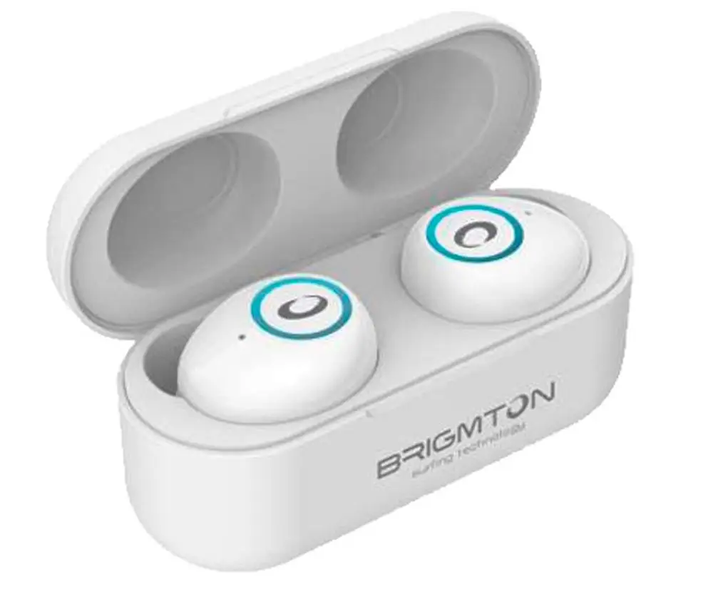Brigmton BML-16 белые наушники беспроводные BLUETOOTH с микрофоном и чехлом батареи |