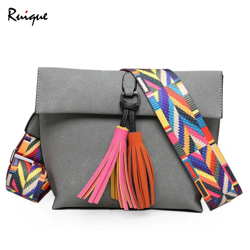 Ruique Women New Fashion Messenger Bag Girls Tassel Pendant Shoulder Bag Ladies Colorful Wide Strap Crossbody Bag Female Handbag
Ruique Women New Fashion Messenger Bag Girls Tassel Pendant Shoulder Bag Ladies Colorful Wide Strap Crossbody Bag Female Handbag
