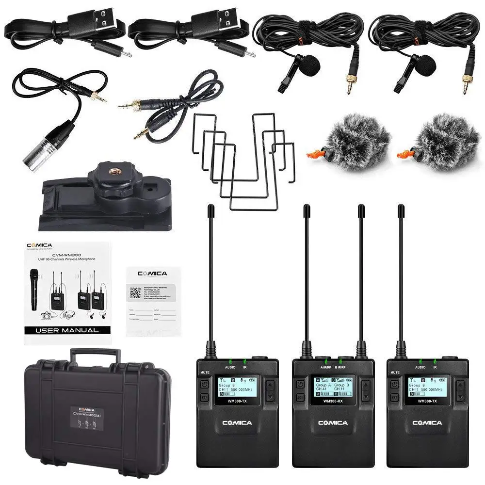 Comica CVM-WM300 96-Channel UHF Беспроводная петличная микрофонная система для Canon Nikon DSLR камер XLR видеокамер смартфонов
Comica CVM-WM300 96-Channel UHF Беспроводная петличная микрофонная система для Canon Nikon DSLR камер XLR видеокамер смартфонов