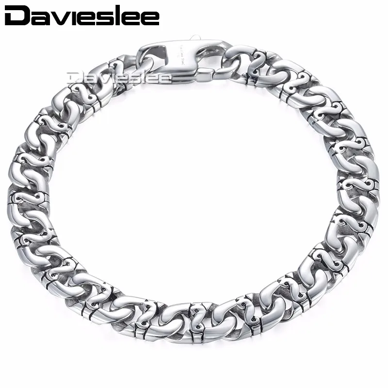 Davieslee Mens Bracelet Chain Mariner Biker Link 316L Stainless Steel Silver Color 9mm LHB19
Davieslee Mens Bracelet Chain Mariner Biker Link 316L Stainless Steel Silver Color 9mm LHB19