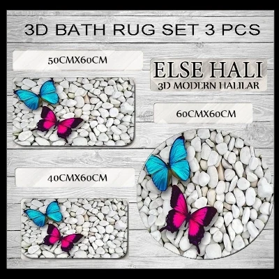 Else Pink Blue Butterfly on Pebble Stones 3d Print Non Slip Microfiber 3 Piece Bath Mat set for Bathroom 60x60cm 50x60cm 40x60cm
Else Pink Blue Butterfly on Pebble Stones 3d Print Non Slip Microfiber 3 Piece Bath Mat set for Bathroom 60x60cm 50x60cm 40x60cm